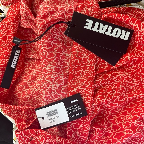 NWT Rotate Jacquard red viscose midi slip dress Size 42 (US 10) - Picture 9 of 12